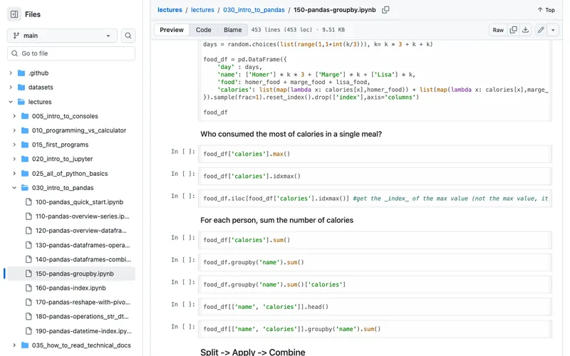 Screenshot of Lecture notes